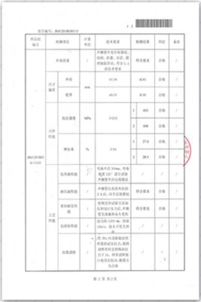 安阳出厂检测报告